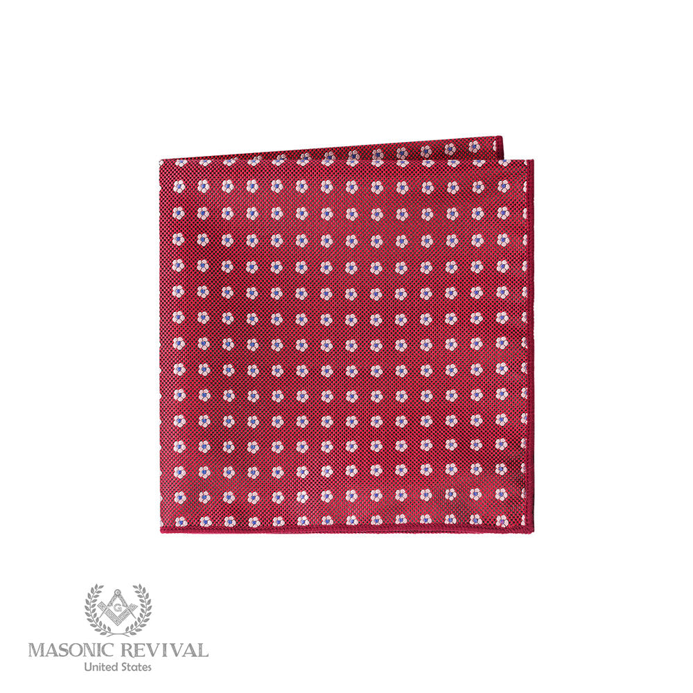 Forget Me Not Red Pocket Square