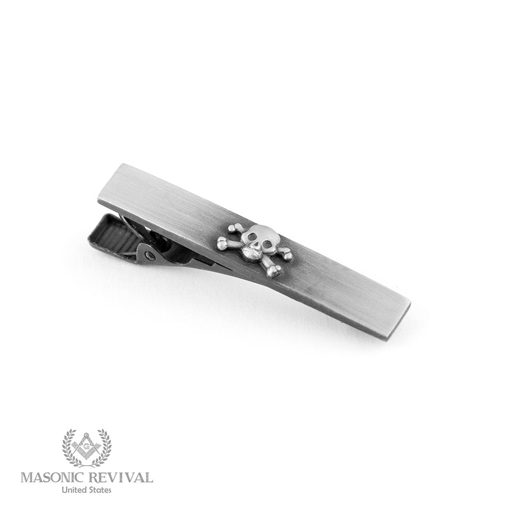 Memento Mori Tie Bar Antique Silver Masonic tie bar