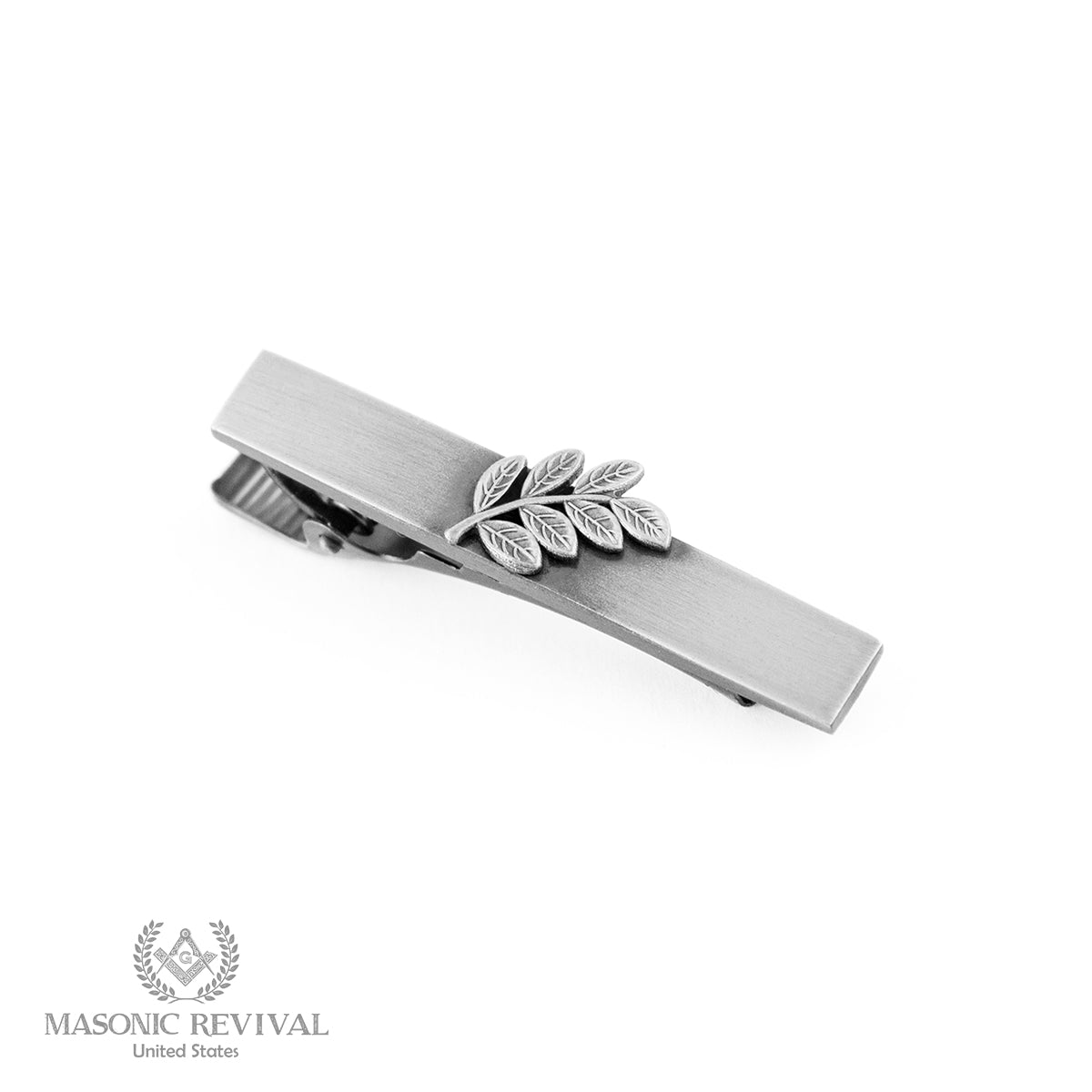 Sprig of Acacia Tie Bar Antique Silver Masonic tie bar