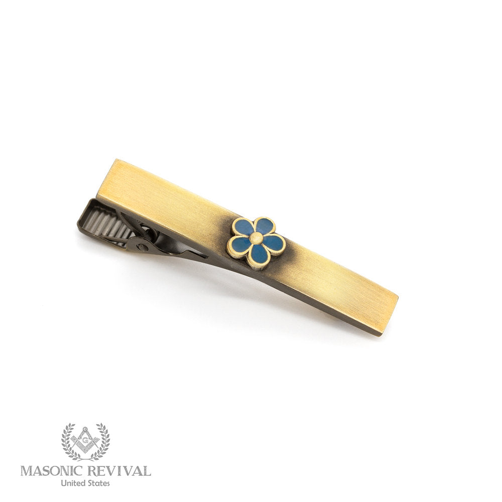 Forget Me Not Tie Bar // Antique Gold — Masonic Revival