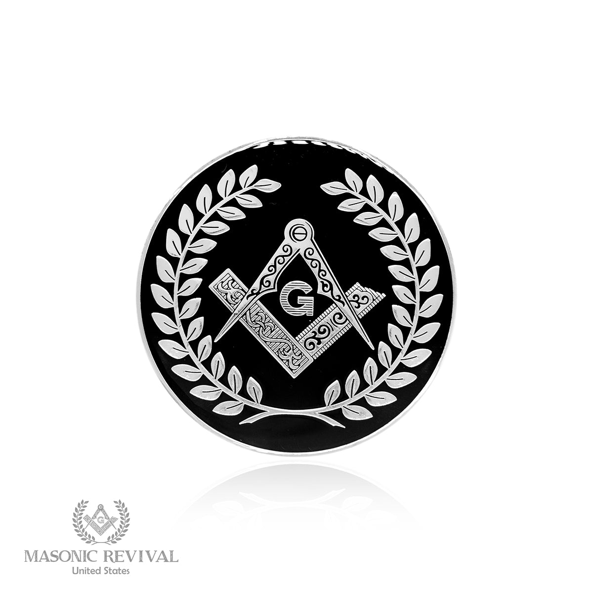Insignia Auto Decal (Black & Silver) Masonic decal