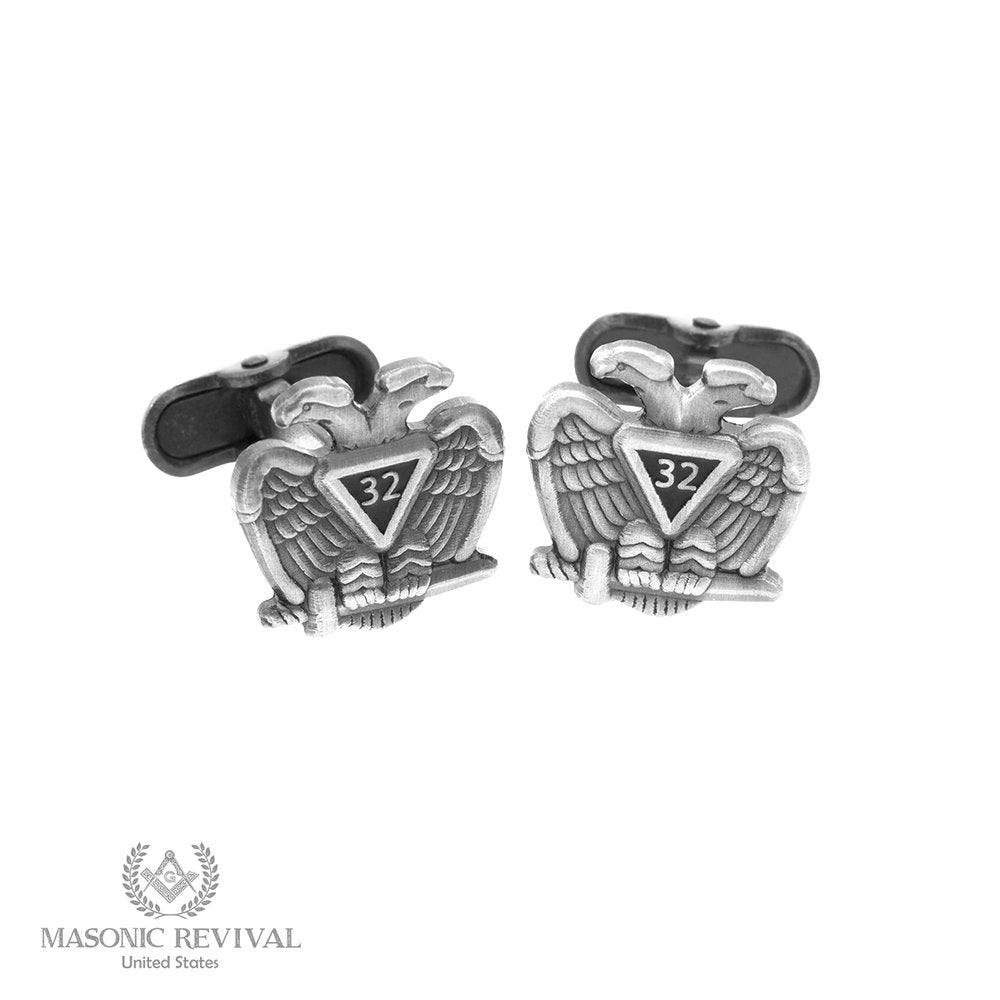 Scottish Rite The Grau32™ Cufflinks (Antique Silver) Masonic cufflinks