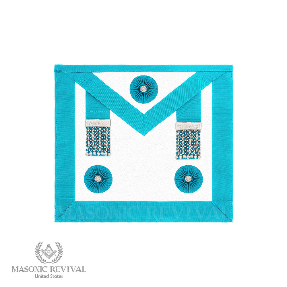 Master Mason Apron (Sky Blue Rosettes)