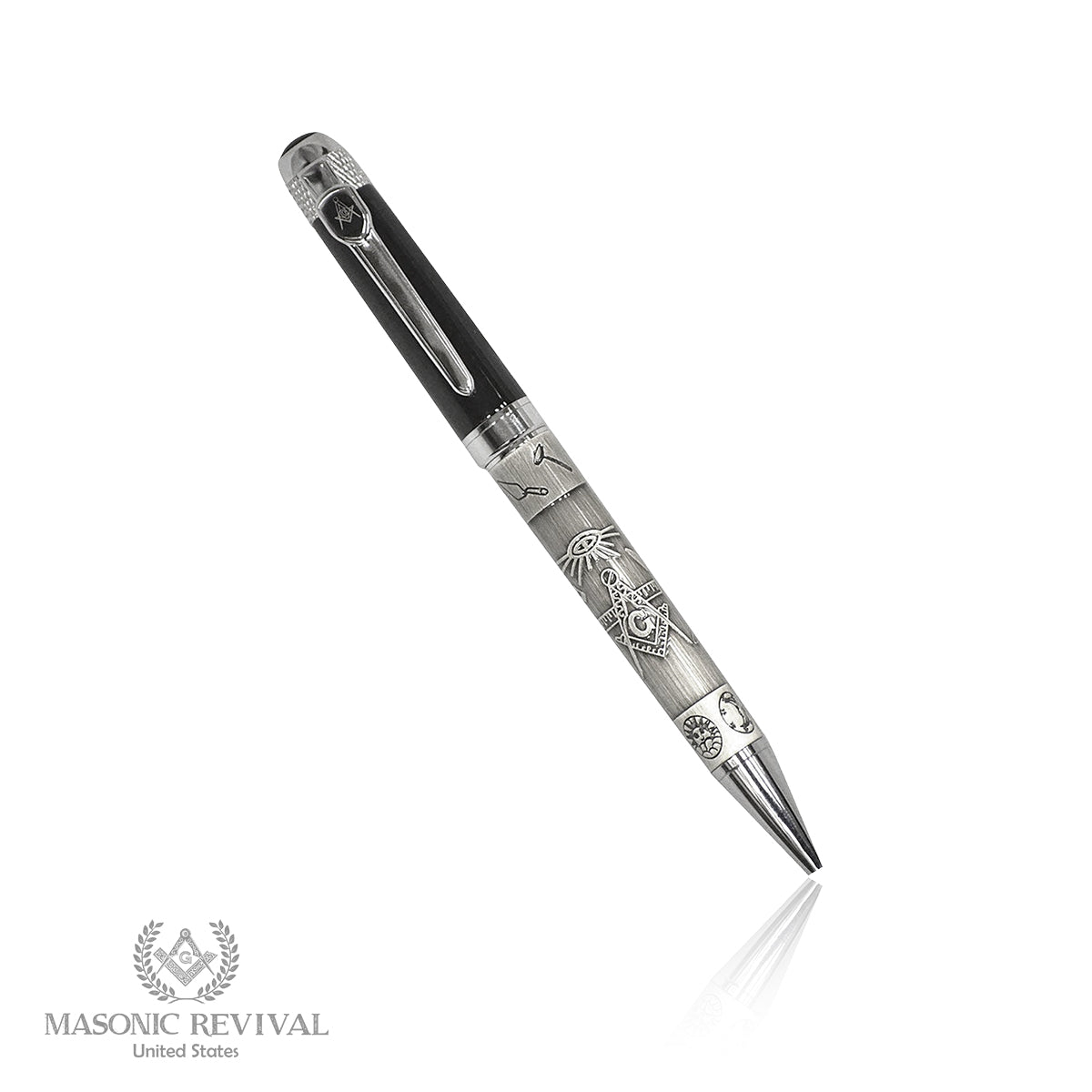 Masonic Ballpoint Pen (Black Top) Masonic pen