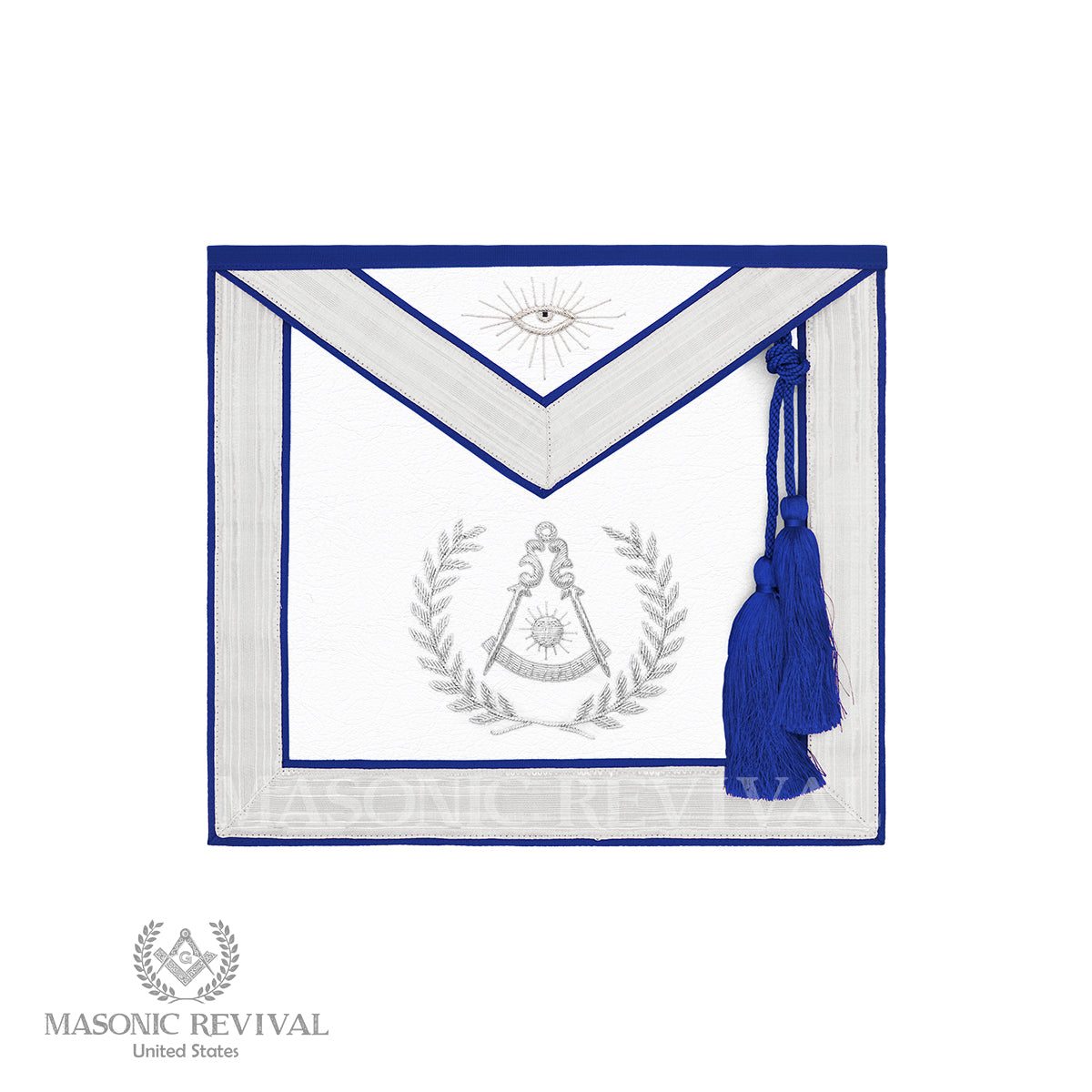 Reserve Past Master Apron (White-Silver) — Masonic Revival