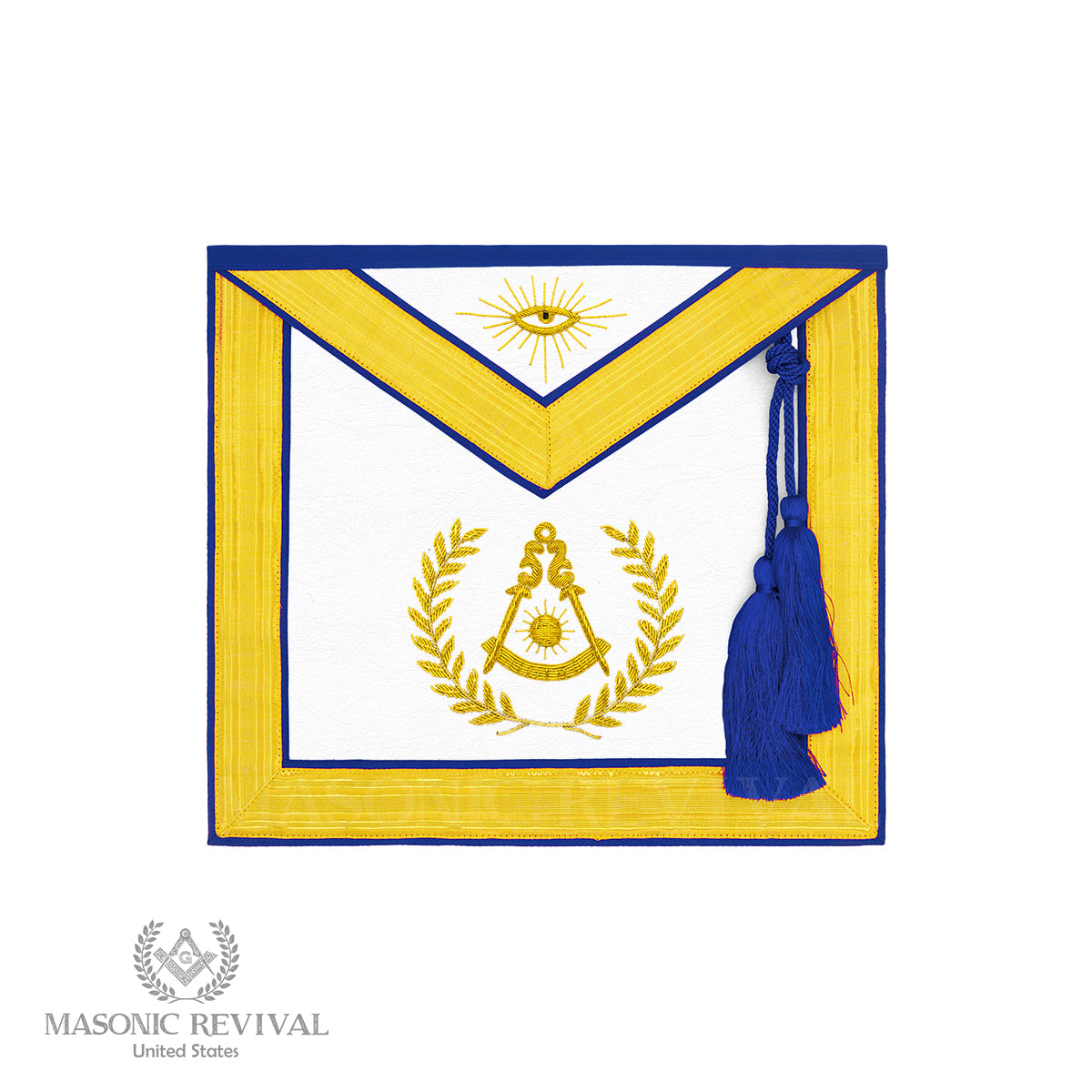 Reserve Past Master Apron (White-Gold) — Masonic Revival