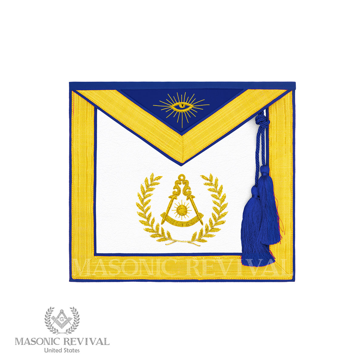 D575PM-Metal Emblem Auto Masonic Past Master w/Square Black and Gold M -  Dean Masonic Supply / Blue Lodge Aprons