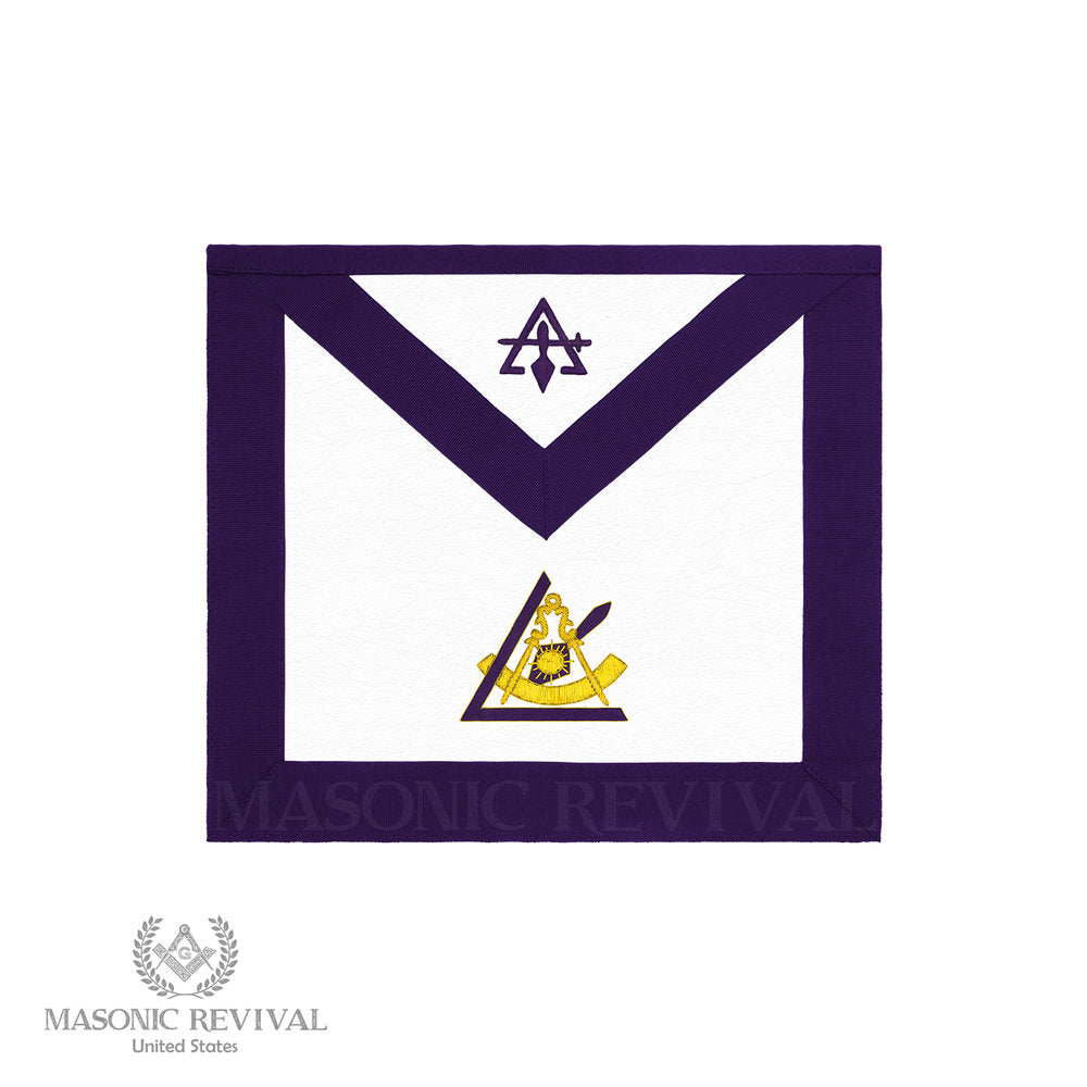 Past Illustrious Master Apron Masonic apron York Rite with purple border