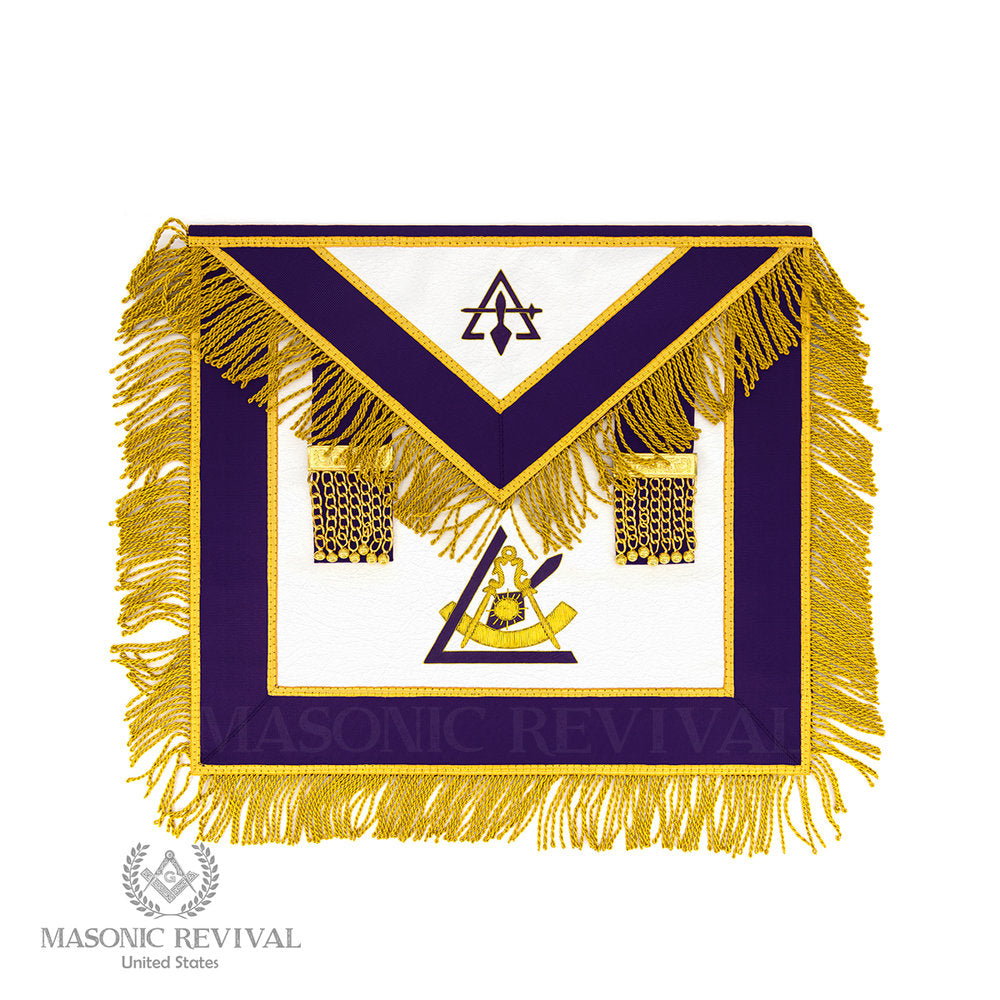 Past Illustrious Master Apron Masonic apron York Rite with purple border