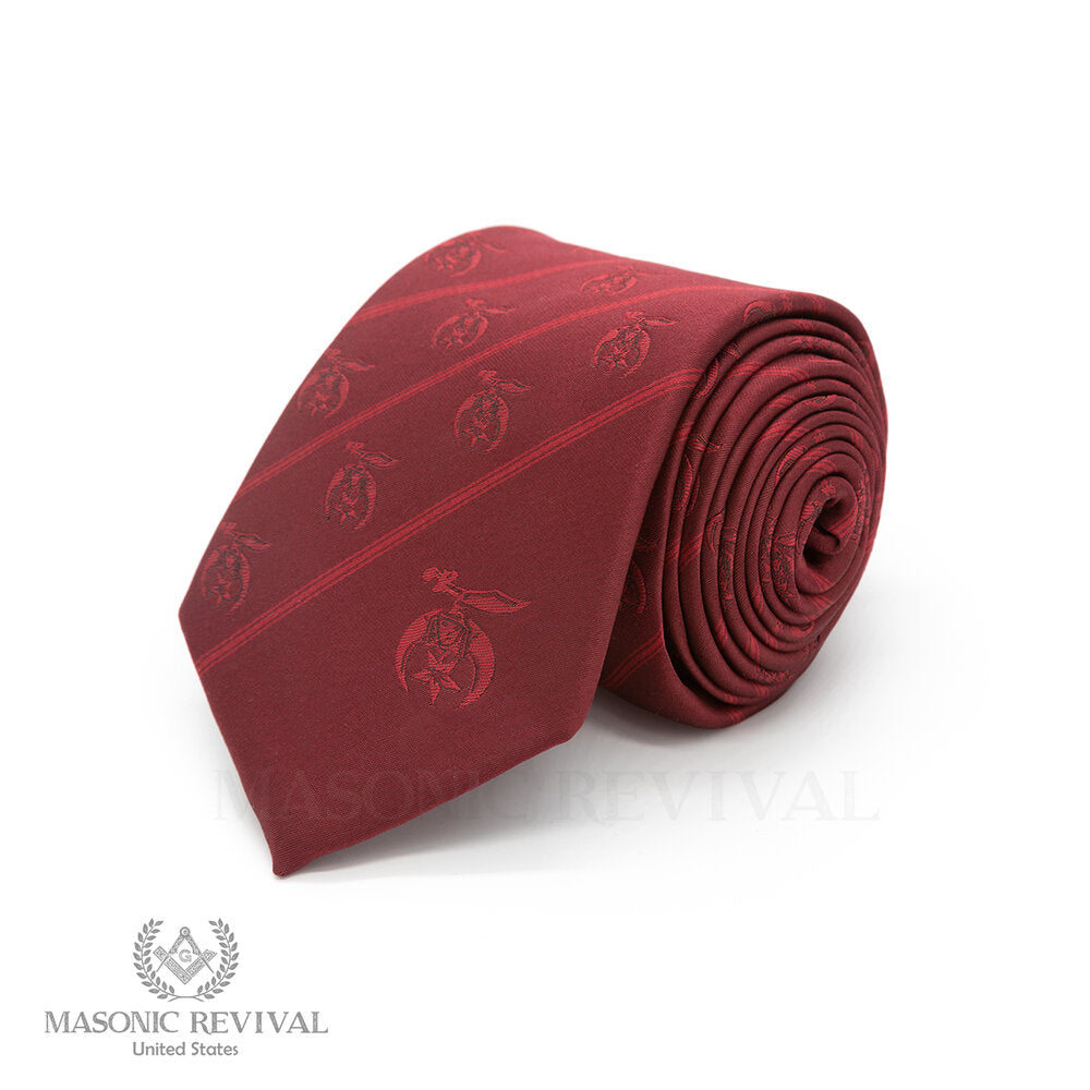 Shriner Necktie (Burgundy) - Masonic Revival