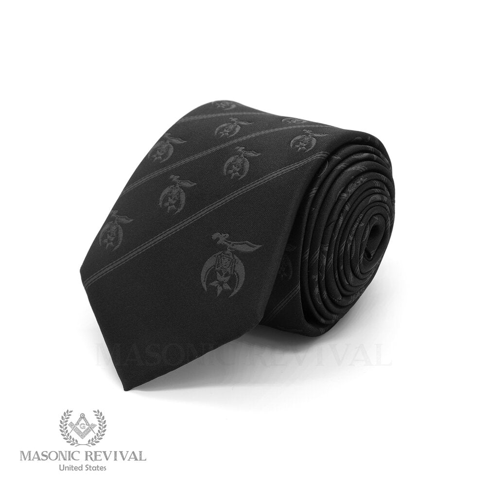 Shriner Necktie (Black) — Black by Masonic Revival