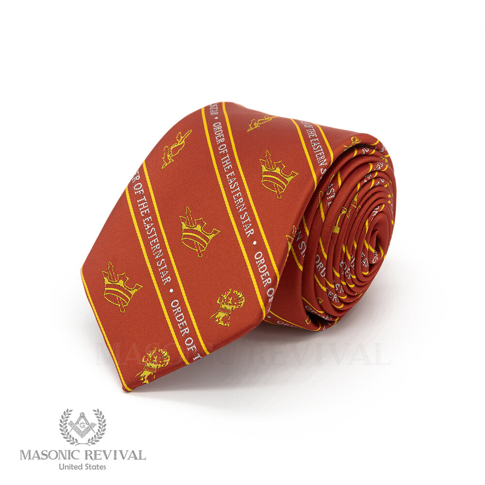 Order of the Eastern Star Necktie (Red) — Red by Masonic Revival