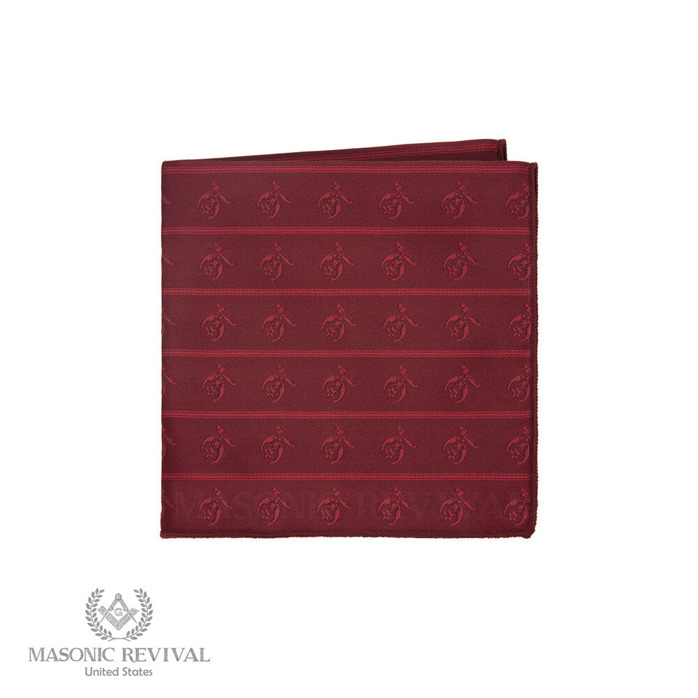 Burgundy Shriner pocket square for formal Masonic wear