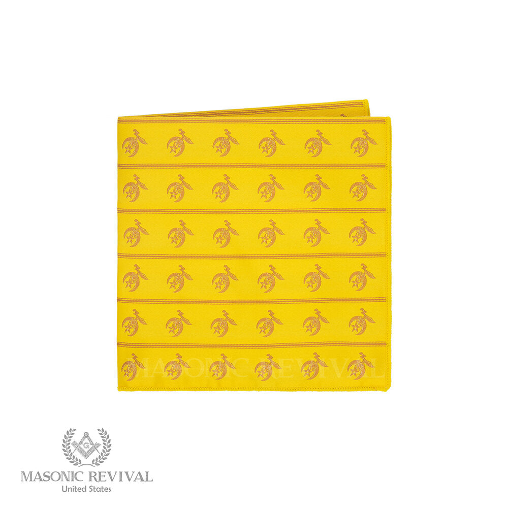 Golden Shriner pocket square for formal Masonic wear