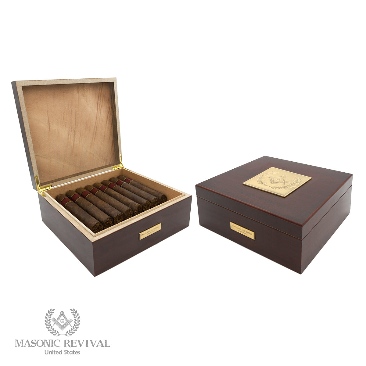 Masonic Humidor // 50 Cigar (Cherry)