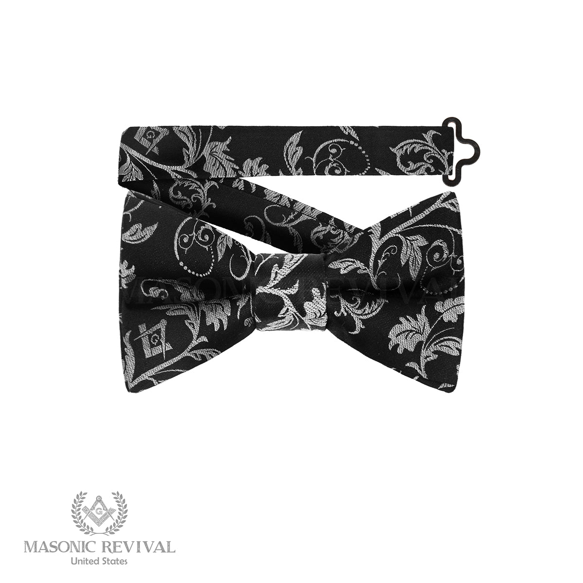 Noche Silver Bow Tie (Pre-Tied)