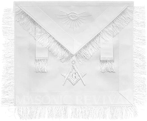 Bianco Master Mason Apron (with Fringe) — Masonic Revival